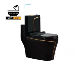 BỒN CẦU MỘT KHỐI ĐEN CHỈ VÀNG MÃ 1123