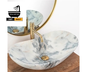LAVABO THUYỀN VÂN ĐÁ TRẮNG 