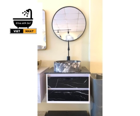 TỦ NHỰA PVC VÂN ĐÁ - GƯƠNG TRÒN
