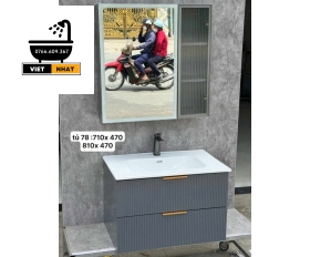 TỦ LAVABO NHỰA PVC MÀU XÁM 80X47