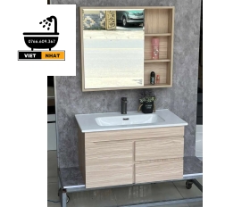 TỦ LAVABO VÂN GỖ NHỰA PVC 80X47