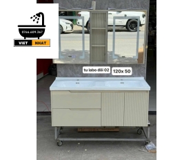 TỦ NHỰA PVC LAVABO ĐÔI MÀU TRẮNG 120X50