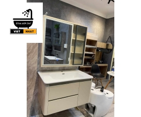 TỦ LAVABO NHỰA PVC MÀU BE - 80X47