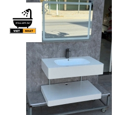 BÀN ĐÁ 2 TẦNG CHỐNG TRẦY ÂM LIỀN KHỐI BO GÓC