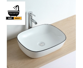 LAVABO TRẮNG VIỀN ĐEN 