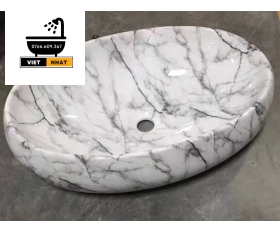 LAVABO OVAL VÂN ĐÁ MÃ 1
