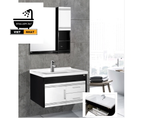 TỦ MÀU ĐEN NHỰA PVC - LAVABO ÂM - 80X47