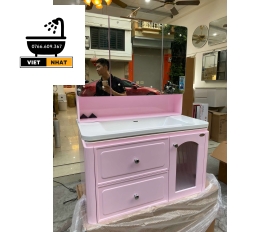 TỦ LAVABO NHỰA PVC MÀU HỒNG