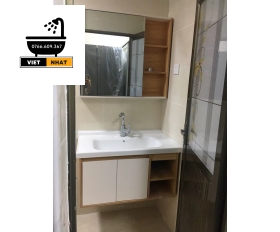 TỦ LAVABO NHỰA PVC VÂN GỖ 80X47