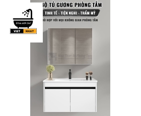 TỦ LAVABO MÀU TRẮNG - GƯƠNG KHÔNG LED - 80X47
