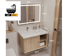 TỦ LAVABO NHỰA PVC GIẢ VÂN GỖ 80X47