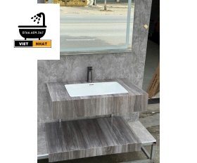 BÀN ĐÁ 2 TẦNG CHỐNG TRẦY GIẢ VÂN GỖ