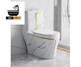 BỒN CẦU MỘT KHỐI VÂN ĐÁ - CHỈ VÀNG