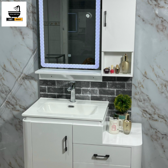 TỦ LAVABO ÂM NHỰA PVC 70X47