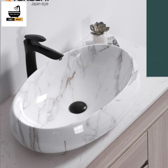 LAVABO OVAL VÂN ĐÁ