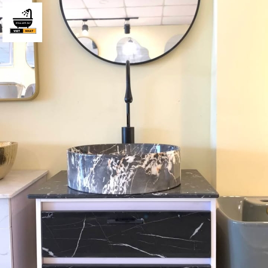TỦ NHỰA PVC VÂN ĐÁ - GƯƠNG TRÒN