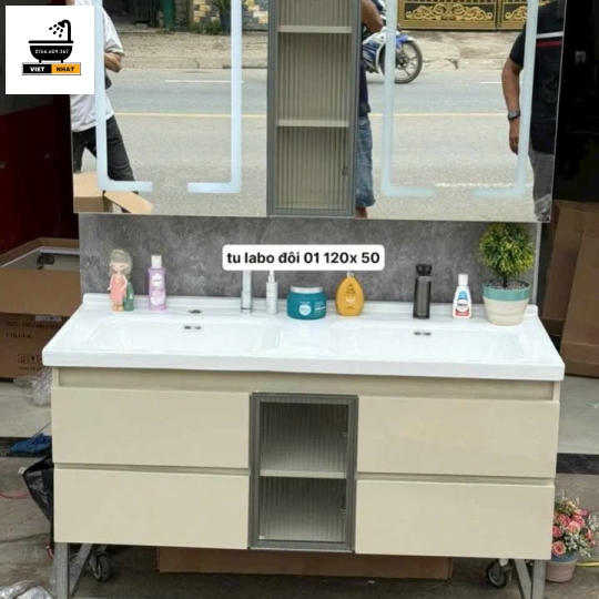 TỦ NHỰA PVC LAVABO ĐÔI 120X50