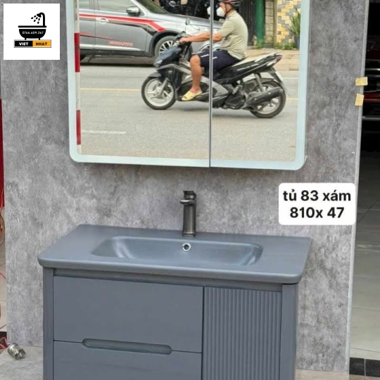 TỦ LAVABO XÁM 80X47
