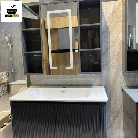 TỦ LAVABO MÀU XÁM - LAM SÓNG 80X47