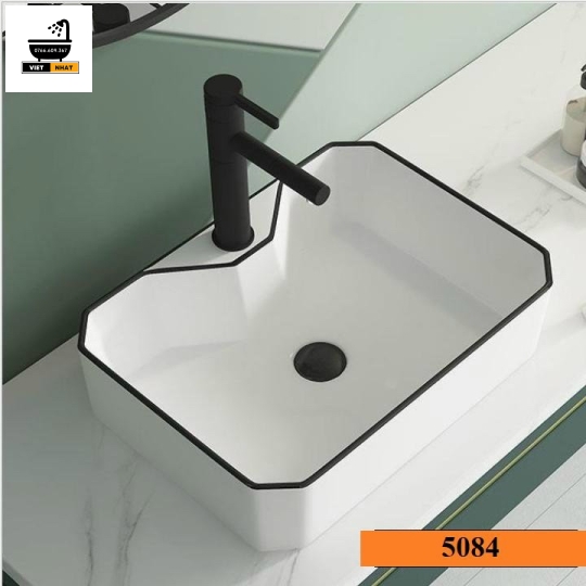 5084 Lavabo Vuông Viền Đen
