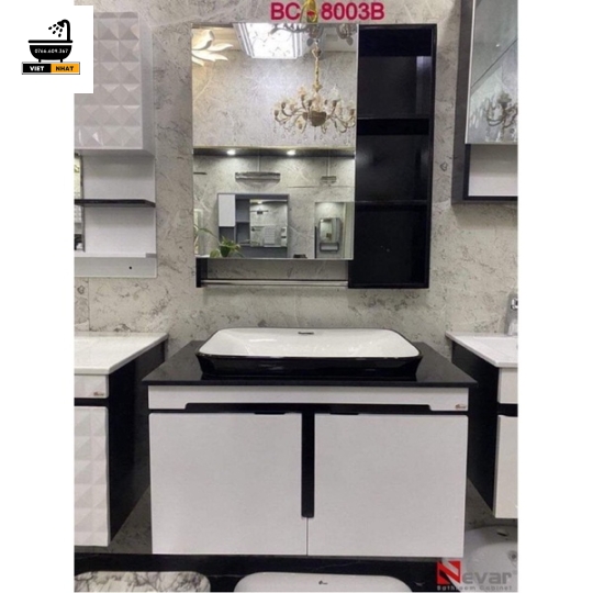 TỦ NHỰA PVC - LAVABO VUÔNG BÁN ÂM - 80X47