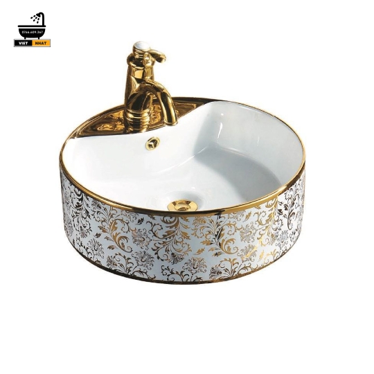LAVABO TRÒN - HỌA TIẾT HOÀNG GIA
