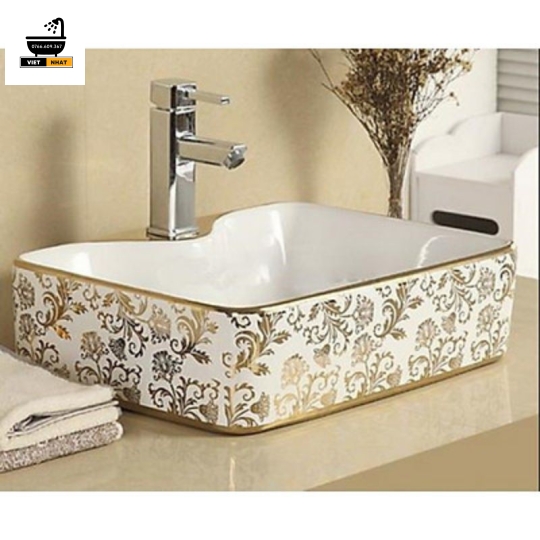 LAVABO VUÔNG - HỌA TIẾT HOÀNG GIA