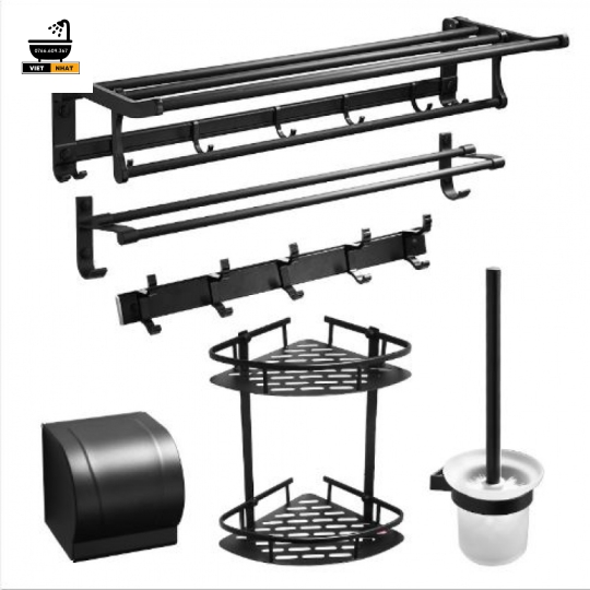 PHỤ KIỆN NHÀ TẮM 7 MÓN - MÀU ĐEN