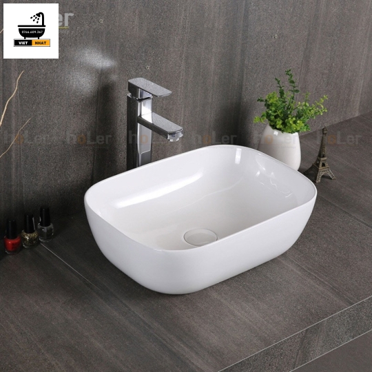 LAVABO NỔI OVAL TRẮNG 