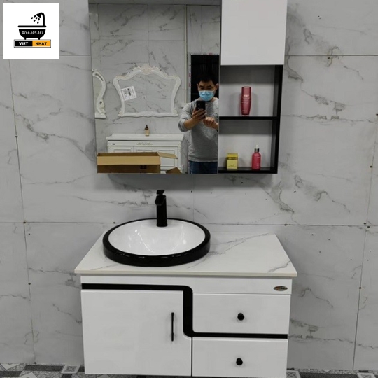 TỦ NHỰA PVC - LAVABO BÁN ÂM - 80X47
