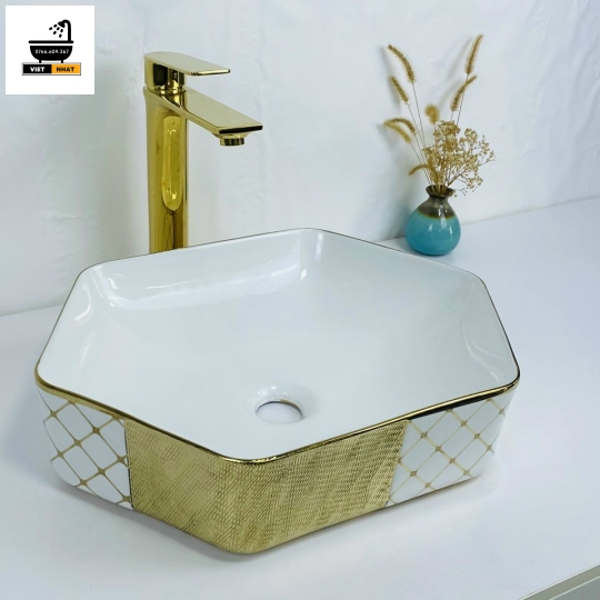 Lavabo Lục Giác Vàng