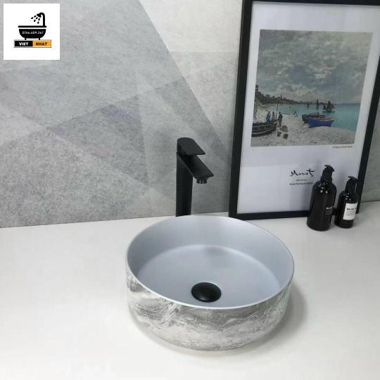 LAVABO MEN NHÁM XÁM BẠC