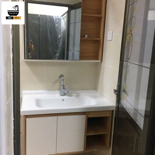 TỦ LAVABO NHỰA PVC VÂN GỖ 80X47