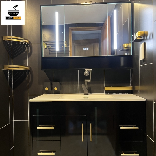 TỦ LAVABO NHỰA PVC MÀU ĐEN