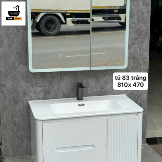 TỦ LAVABO MÀU TRẮNG 80X47 