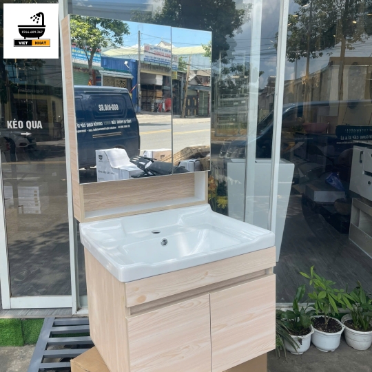 TỦ LAVABO NHỰA PVC - VÂN GỖ 60X47
